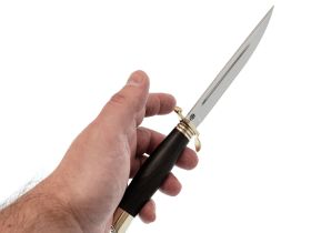 Нож Финка НКВД, кованая сталь 95х18, рукоять граб, мельхиор