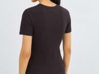 Футболка в рубчик, Коричневый