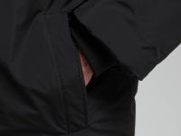 Пуховое полупальто с капюшоном и воротником-стойкой