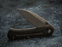 Складной нож Artisan Centauri, сталь дамаск, рукоять черный карбон/титан