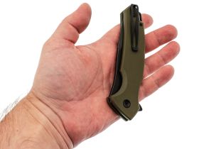Складной нож Mr.Blade Hellcat Mini blackwash, сталь VG-10, рукоять Olive G10