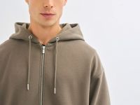 Толстовка на молнии с капюшоном, Коричневый