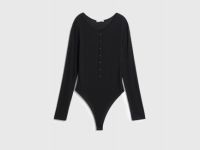 Боди с длинным рукавом, Черный