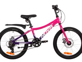 Детский велосипед Novatrack Katrina 20 Disc, год 2025, цвет Красный-Фиолетовый