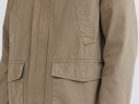 Куртка с контрастным воротником, Бежевый