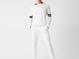 Мужские брюки Lacoste приталенного кроя из смеси хлопка и льна