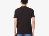 Мужская футболка Lacoste с воротником в полоску из эластичного хлопка