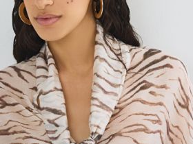 Блузка из лиоцелла с бантом-завязкой, Белый