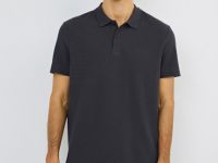 Поло из текстурированной ткани, Серый