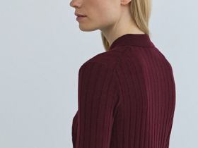 Кардиган в рубчик с шерстью, Фиолетовый