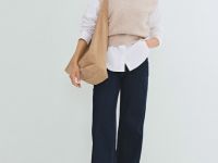 Укороченный вязаный жилет, Бежевый