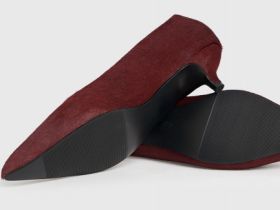 Туфли-лодочки из натуральной кожи с ворсом, Фиолетовый