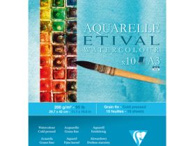 Блокнот для акварели, склейка Clairefontaine "Etival" 14,8х21 см 10 л 200 г холодного прессования