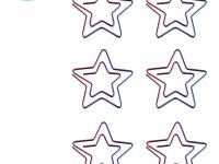 Скрепки фигурные Meshu "Stars" 25 мм, 6шт., пакет с европодвесом