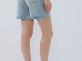 Прямые шорты со средней посадкой, Голубой