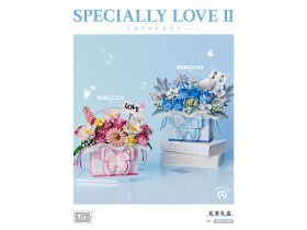 1967_MK Конструктор Бабочка в букете розовых цветов