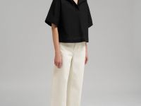 Свободная блузка изо льна и хлопка