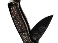 Складной нож Honor Caesar, сталь S35VN с гравировкой, рукоять титан/карбон, черный