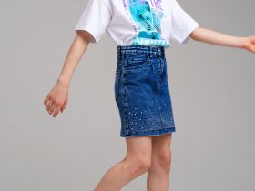 Юбка текстильная джинсовая для девочек