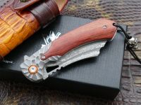 Складной нож Steelclaw Бук, сталь VG-10/дамаск, рукоять красное дерево