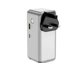 Внешний аккумулятор WiWU Mega 15000mAh 67W USB/Type-C/адаптер/кабель Type-C (PM501) (серебристый)