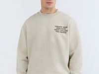 Базовый свитшот с принтом, Бежевый
