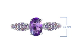 Кольцо из серебра с аметистами э0607кц01260382