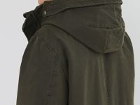 Удлинённая утеплённая парка с капюшоном, Зеленый