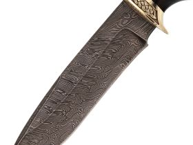 Туристический нож Скиф, дамасская сталь, рукоять граб