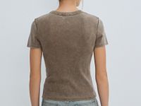 Футболка с эффектом стирки, Бежевый