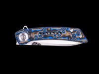 Складной нож Dr.Tech W3610MBL, сталь 14C28N, рукоять микарта, Pattern Blue