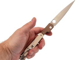 Складной нож Daggerr Corso, satin сталь VG-10, рукоять Cream White G10