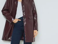 Плащ из искусственной кожи, Фиолетовый