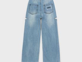 Брюки текстильные джинсовые для девочек