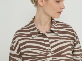 Рубашка изо льна с вискозой, Бежевый