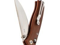 Складной нож SRM Medal 255L-MN, сталь 10Cr15MoV, рукоять микарта, коричневый
