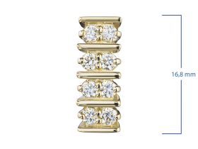 Классическая подвеска из желтого золота с бриллиантами э0301пд03210004