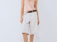 Сатиновый топ с кружевом, Оранжевый