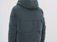 Утеплённая куртка с капюшоном из фактурной ткани, Серый