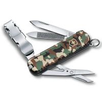 Многофункциональный швейцарский нож-брелок Victorinox Nail Clip 580, сталь X55CrMo14, рукоять Cellidor, камуфляж