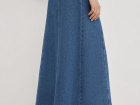 Джинсовая макси-юбка, Синий