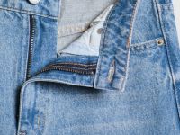 Широкие джинсы с высокой посадкой, Голубой