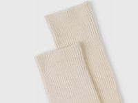 Чулки в рубчик с шерстью, Белый