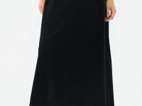 Бархатная юбка миди, Черный