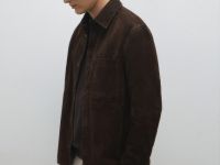 Куртка-рубашка из натуральной замши, Коричневый