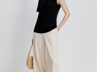 Топ из хлопка с открытым плечом и фигурным узлом