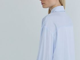 Блузка из сатина, Голубой