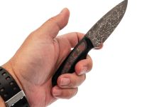 Нож Pocket Wolf Мини Тактик, сталь K340, рукоять G10/хаотичный карбон, черный