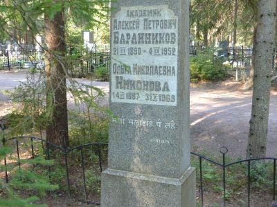 Могила Баранникова А.П. (1890-1952), индолога