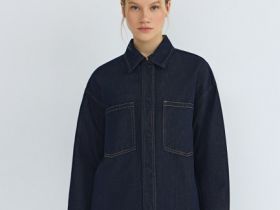 Джинсовая куртка-рубашка, Синий